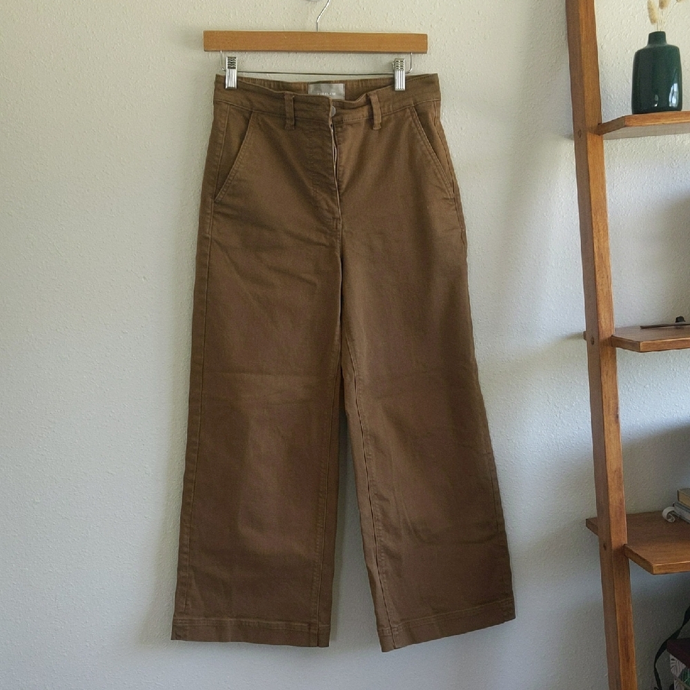 Everlane The Wide Leg Crop Pant -  Ochre Sz 4 Regular